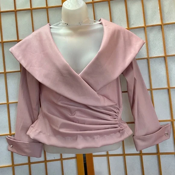 Tadashi Dusty Rose designer blouse - Picture 2 of 14